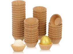 1000 forminhas redondas de papel kraft para cupcakes e trufas