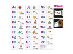 Tarjetas Educativas De Aprendizaje Para Bebés Com Letras Abc, Animais E Frutas, Brinquedos Cognitivos Com Caneta Apagável