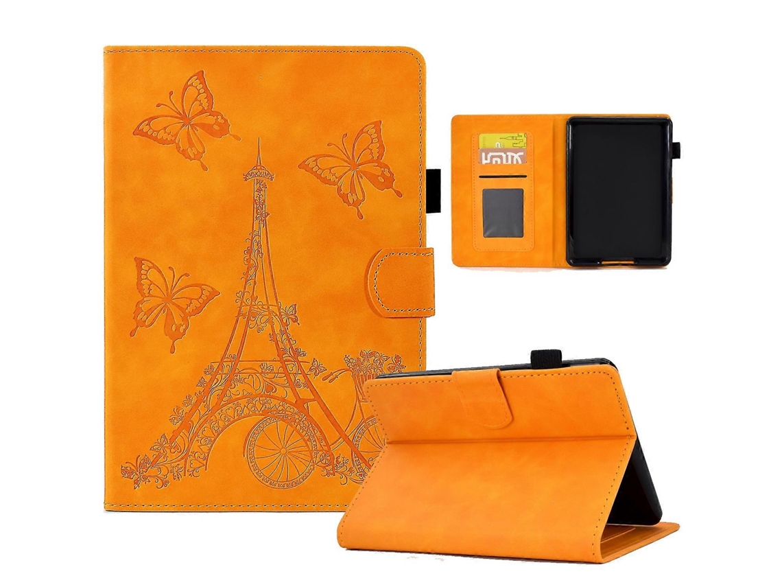 Capa de couro com relevo para tablet inteligente Amazon Kindle Paperwhite 4/3/2/1 Tower Webake