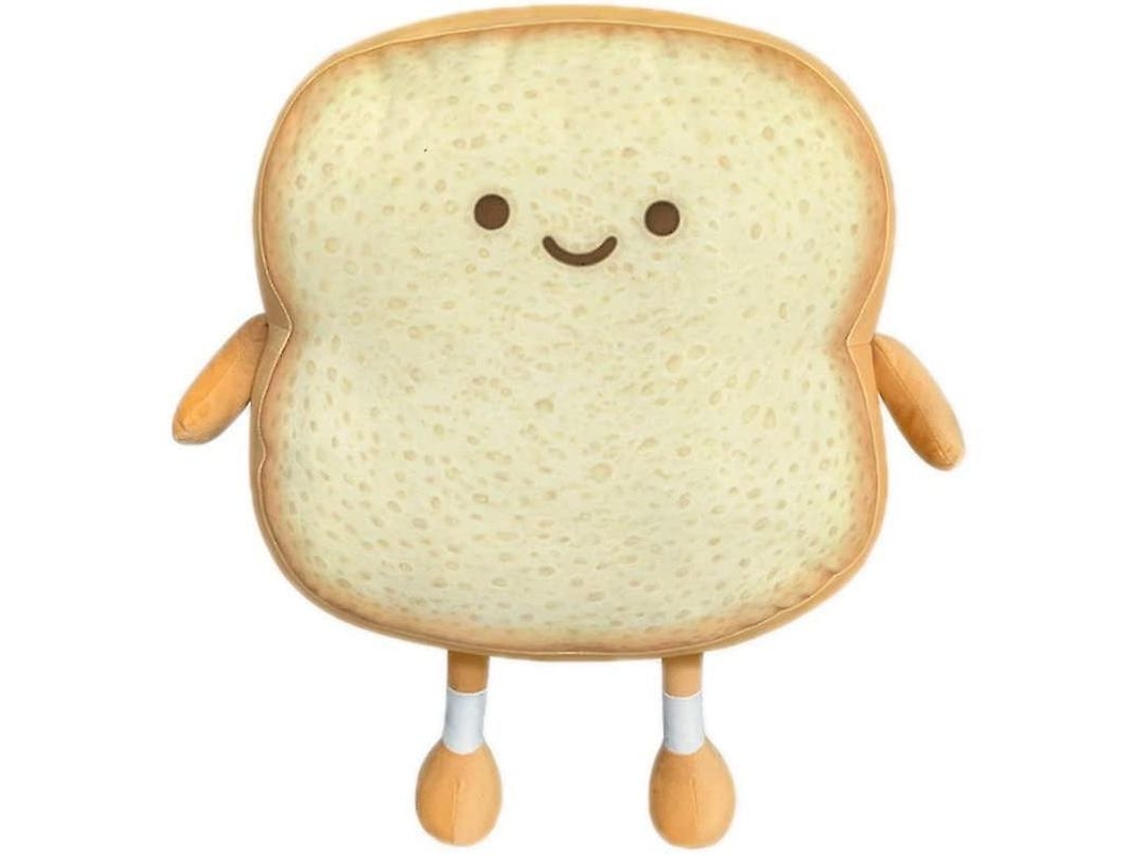 2026 almohada de Pan Tostado, Peluche, Divertida, Con Forma de Comida, Linda, Pequeña, para Sofá, Tapizada En Dorado.