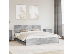 Vidaxl Estrutura Da Cama Com Gaveta Cinzento Concreto 180 X 200 Cm
