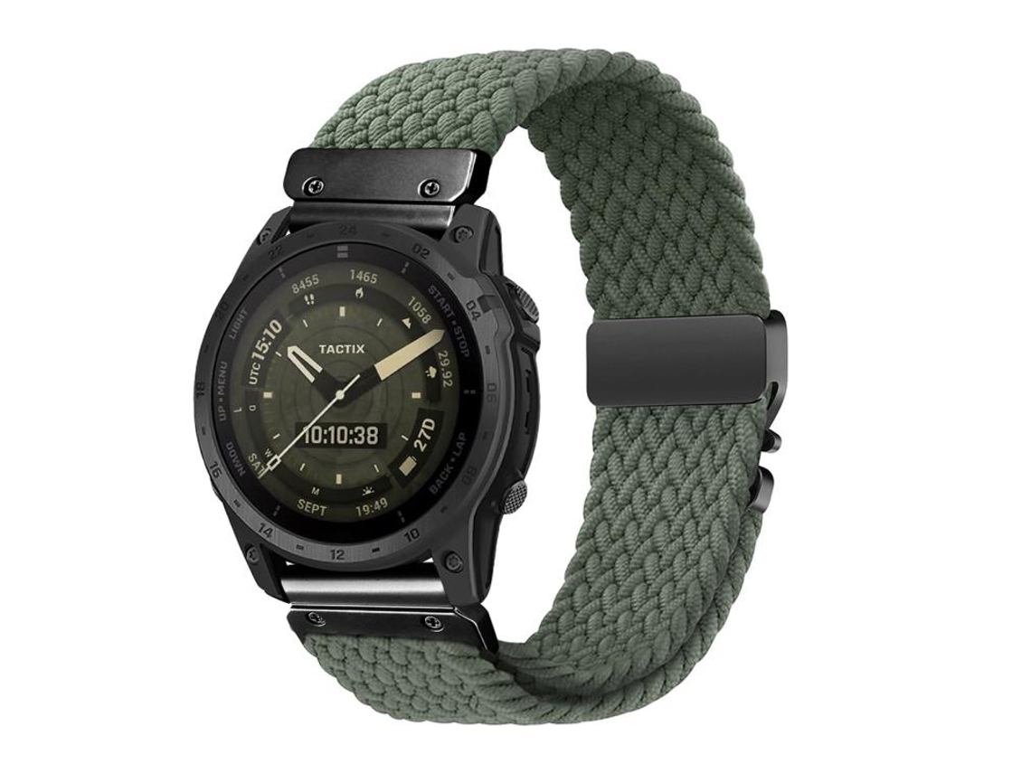 Bracelete para Garmin Nylon Trançado com Fivela de Paraquedas e Liberação Rápida Verde Militar XIAOMOYU (22mm)
