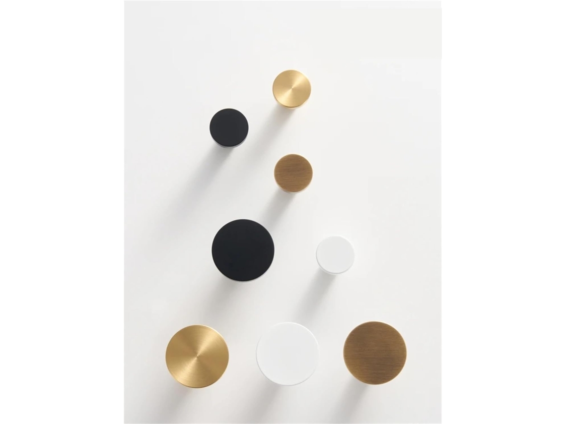 Puxador De Gancho Circular Em Latão Maciço Nas Cores Dourado, Preto E Branco Antigo Para Móveis De Armário 1 Peça Gancho