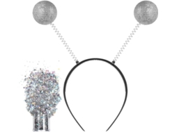 Tiara De Plástico Prateada E Acessório De Cabelo Versátil Com Design.