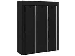Guarda-roupa Com Múltiplos Guarda-volumes - 8 Prateleiras, 2 Barras - Preto Não Tecido Xx