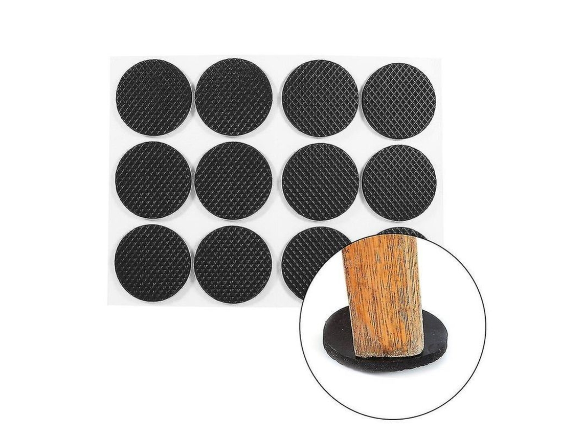 Pés de Borracha Nova Line autoadesivos para móveis, 12pcs preto | S/MARCA