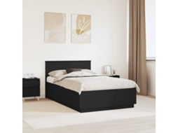 Vidaxl Estrutura Da Cama Preto 135 X 190 Cm Derivados De Madeira