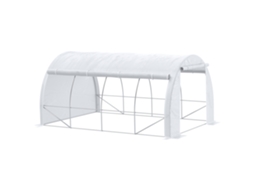 Estufa Tipo Túnel Pe E Aço Galvanizado Cor Branco 4x3x2m Outsunny