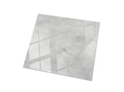 Vidro Para Mesa Quadrado Espelharte (60x60 Cm - Textura De Concreto Com Arranhões - Cinza)