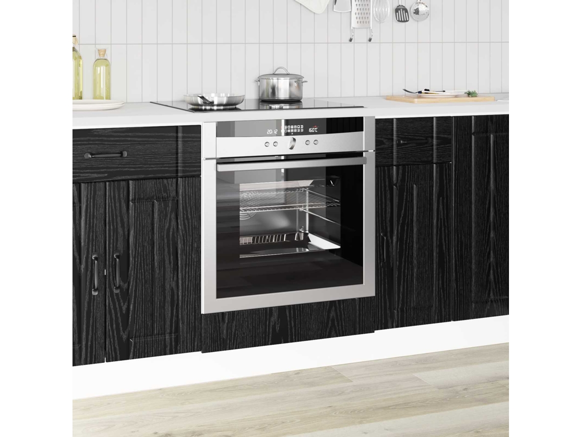 Vidaxl Armário De Forno Lucca Carvalho Preto 60 X 46 X 81,5 Cm
