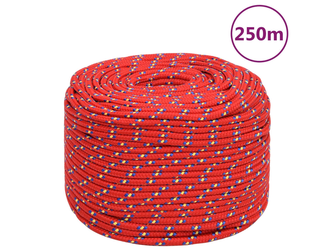 Vidaxl Corda De Barco 6 Mm 250 M Polipropileno Vermelho