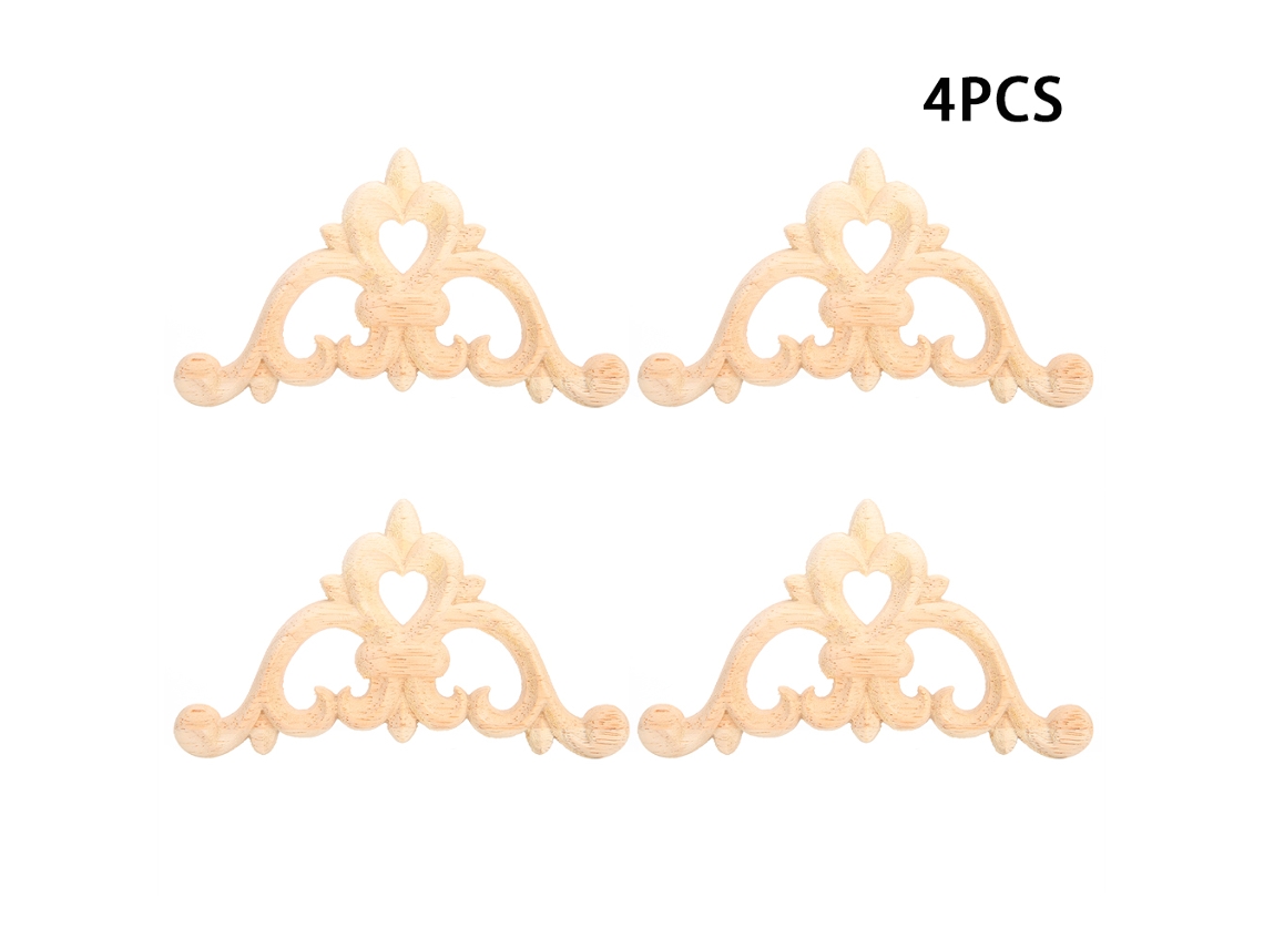 Aplique De Cantos Madeira Para Decoração Móveis 4 Peças