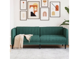 Vidaxl Sofá De 3 Lugares Tecido Verde-escuro
