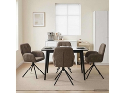 Vidaxl Cadeiras De Jantar Giratórias 4 Pcs Couro Suede Sintético