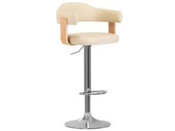 Bancos de Bar 2 Pcs Madeira Curvada e Couro Artificial Creme MAISON EXCLUSIVE