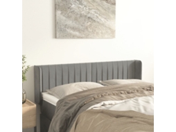 Vidaxl Cabeceira De Cama C/ Abas Veludo147x16x78/88 Cm Cinzento-claro