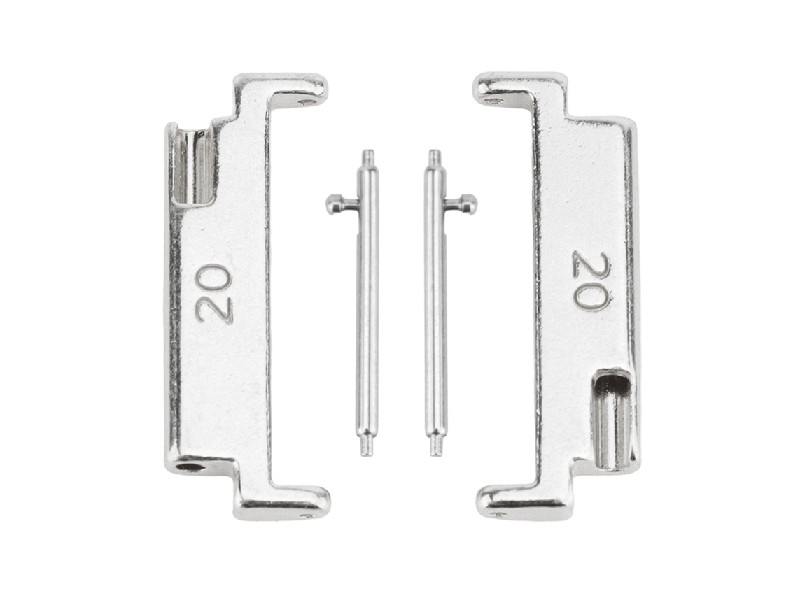 Adaptador De Pulseira Metal 20 Para 22mm Com Barras De Mola Prata Par