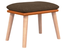 vidaXL Apoio de pés 45x29,5x39 cm tecido/couro artificial castanho