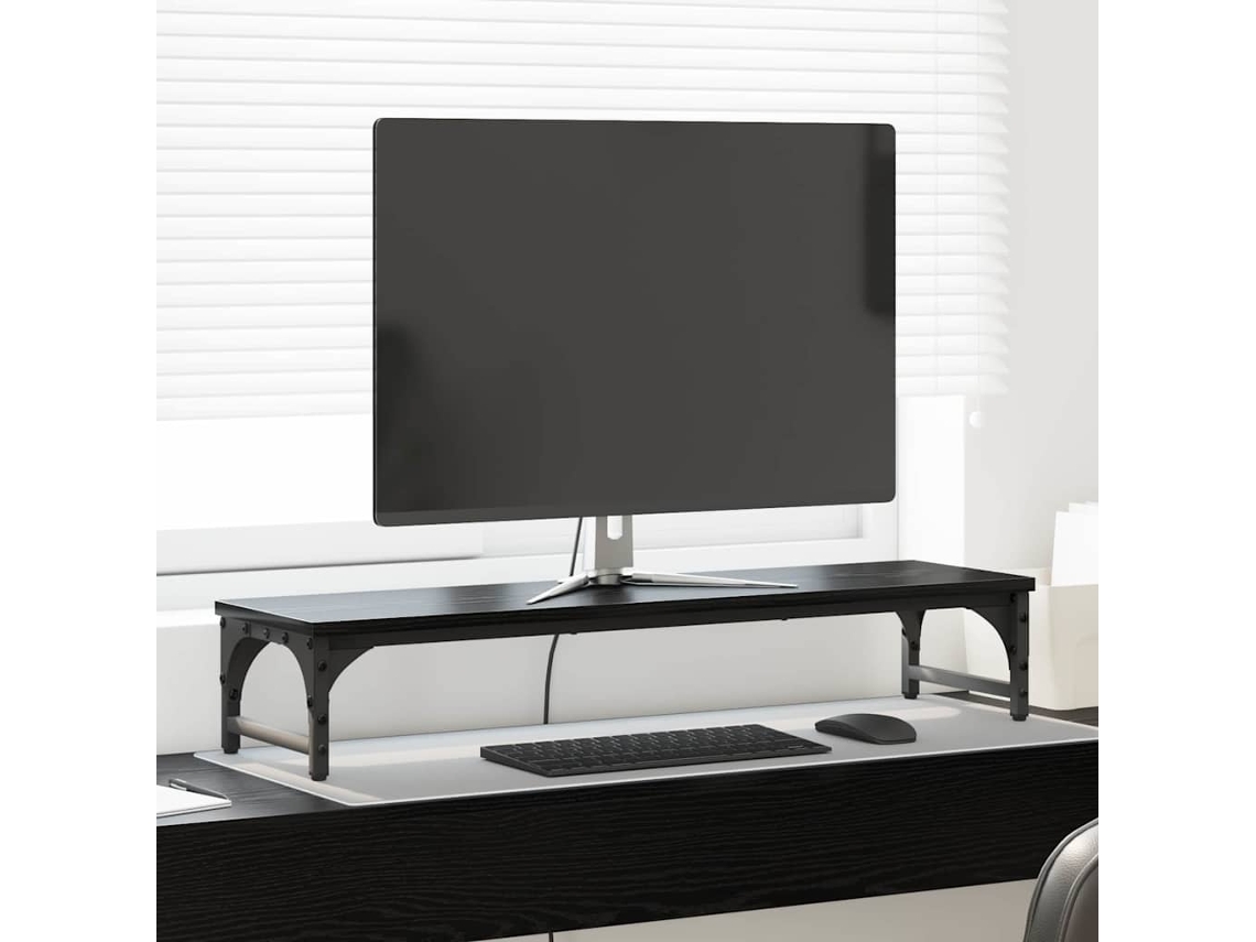 Vidaxl Suporte Para Monitor Carvalho Preto 85 X 23 X 15,5 Cm