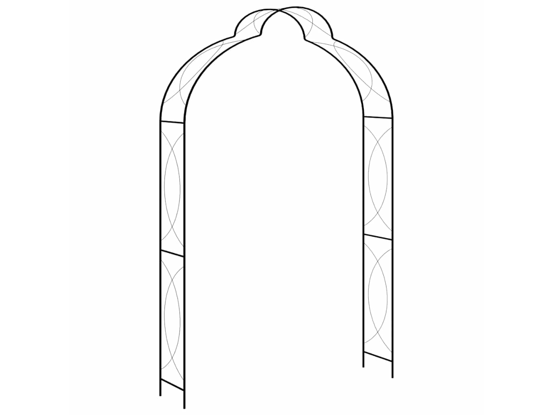 Vidaxl Arco De Jardim 150x34x240 Cm Ferro Preto