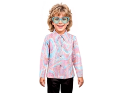 Camisa rosa psicodélica Disco Bling para meninos