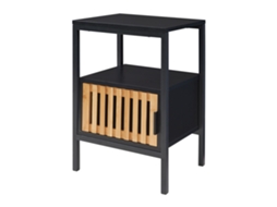 Criado Mudo Luniehti 58x40x33 Cm Preto/natural [EN.CASA]