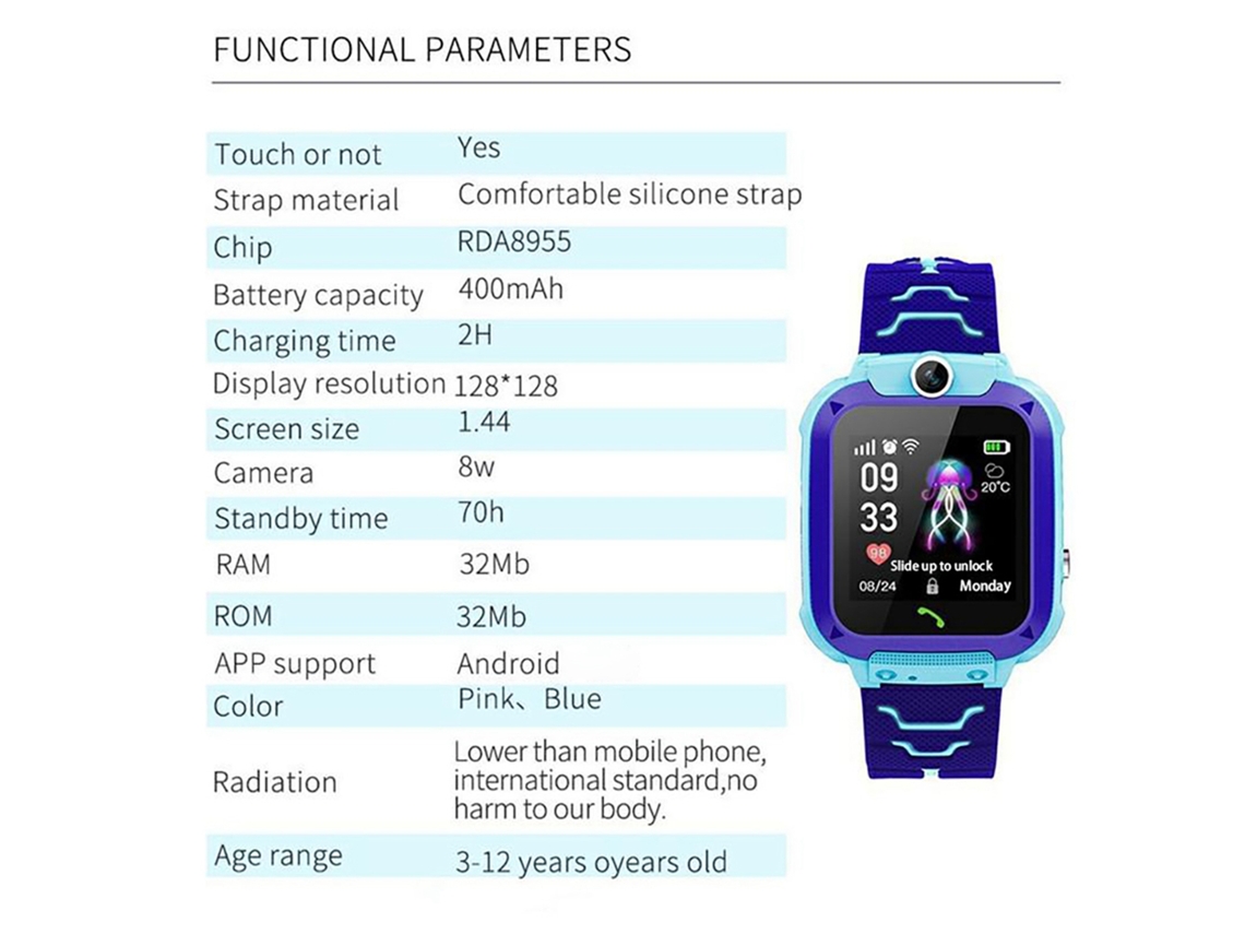 Reloj Teléfono Infantil Impermeable Con Posicionamiento Lbs Y Control Remoto Anti-pérdida