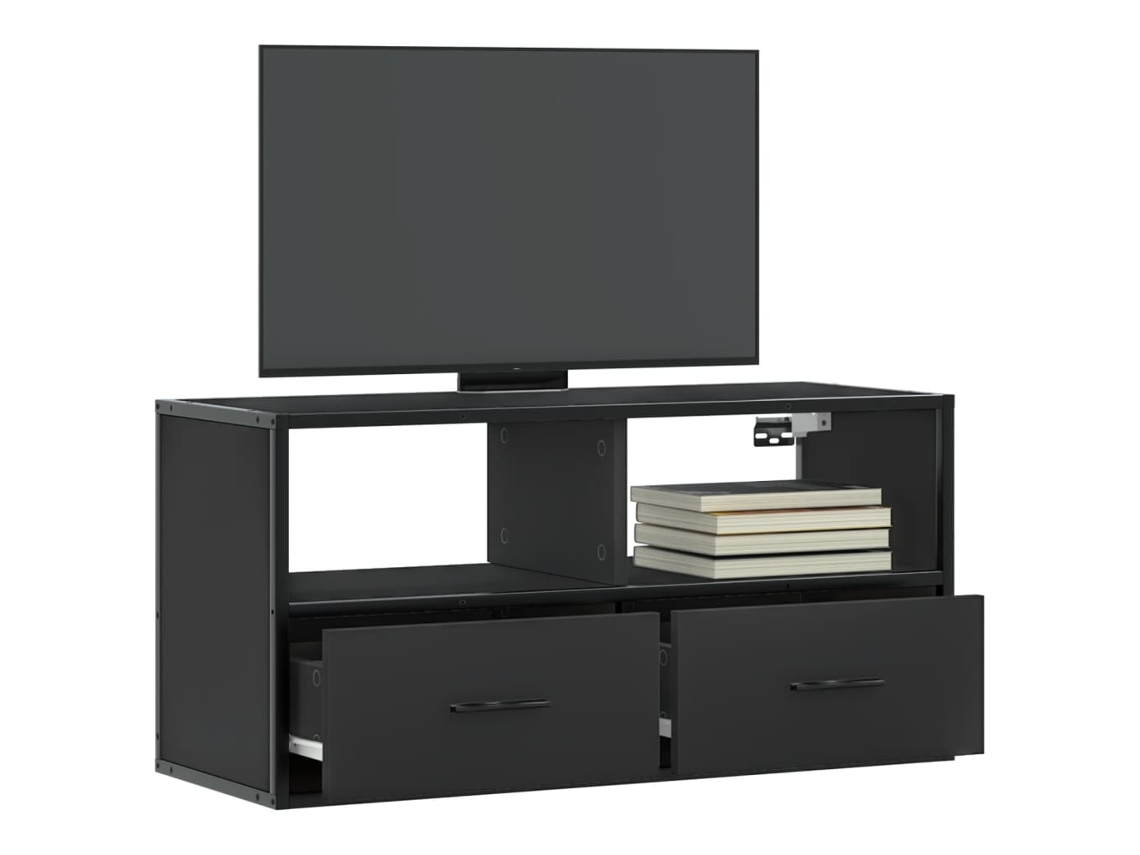 Móvel Para Tv 80x31x39,5 Cm Derivados De Madeira/metal Preto Dkd Home Decor