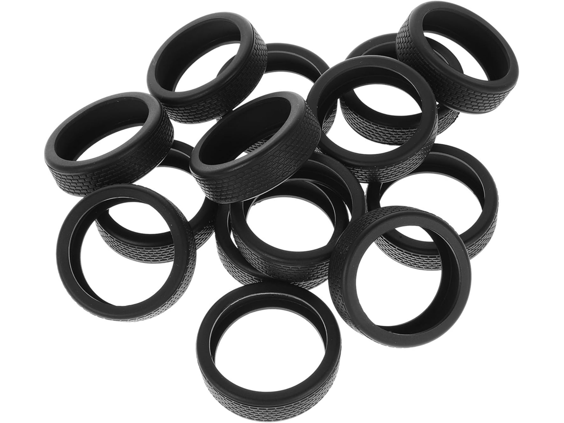 Conjunto De 14 Capas Protetoras Para Rodas De Mala, Em Silicone Preto.