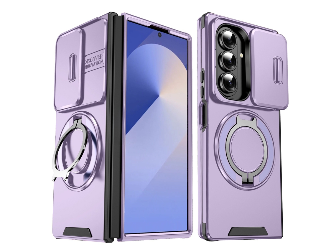 Capa Para Samsung Galaxy Z Fold8 Ultra Com Suporte Magnético 360° E Proteção De Câmara (roxo)