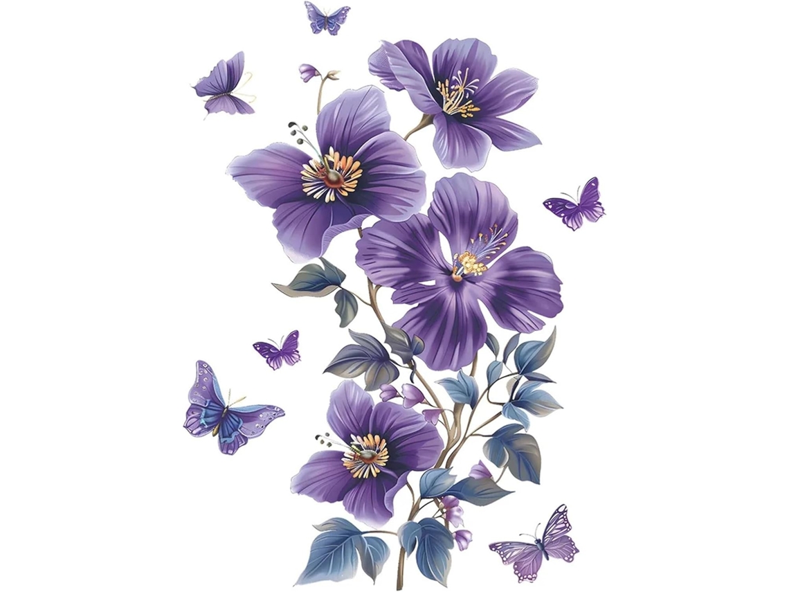 Adesivos De Parede Florais Muraux, 1 Peça, Decoração Para Quarto E Sala De Estar, Material Pvc