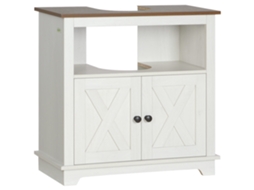Móvel para Lavatório S/MARCA de Madeira com 2 Portas, Prateleira e Dimensões 60x30x60 Cm Branco