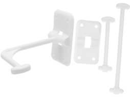 Conjunto de 1 suporte de plástico para varanda de camping com 3 barras e 8 parafusos.
