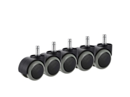 Lurelia Rodízios Para Cadeira De Escritório, Pack De 5, 10 X 22 Mm, 10 Mm, Silencioso, Borracha, Resistente