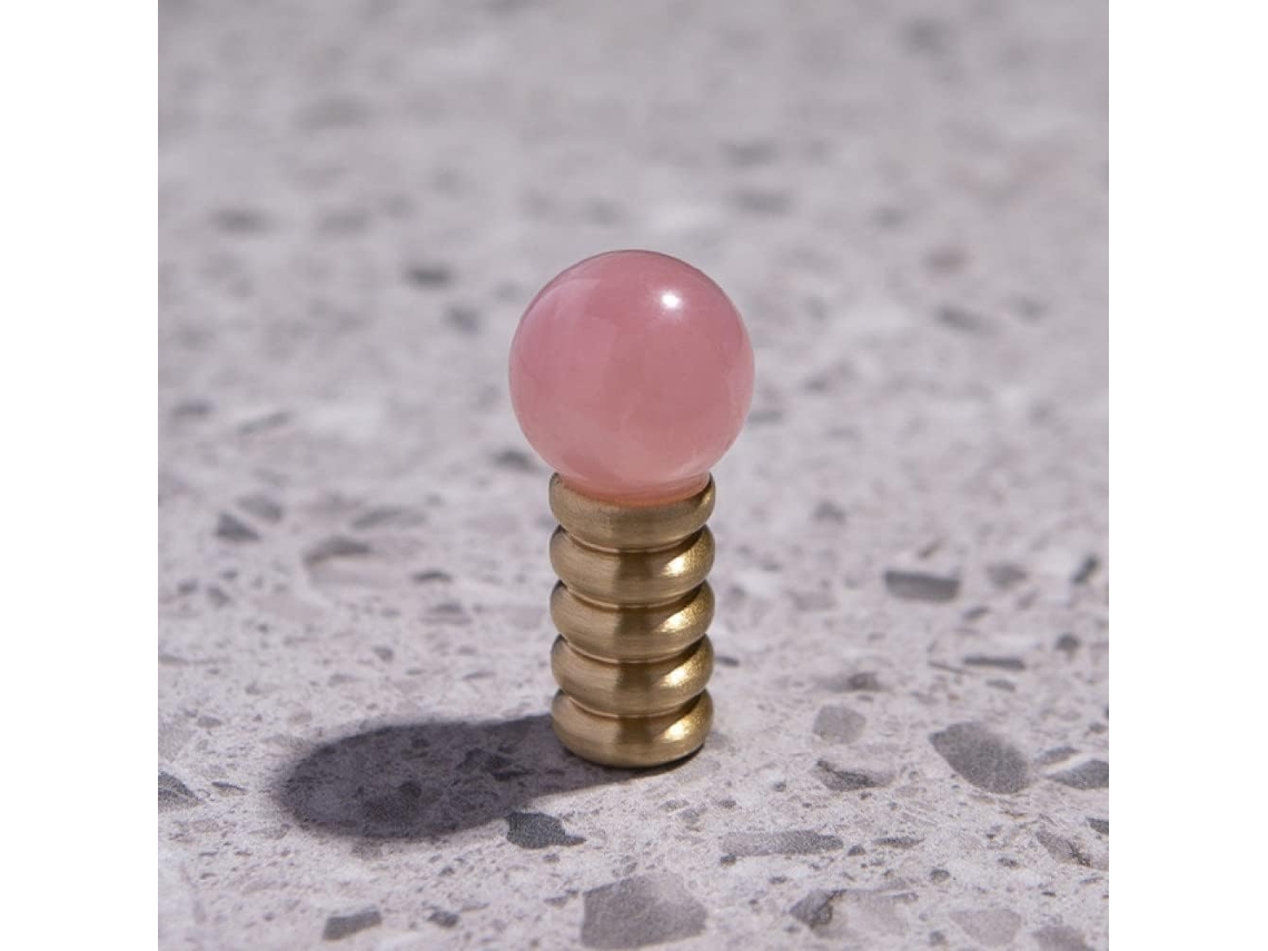 Porta Decorativa Em Latão, C, 4066, Rosa, Puxadores De Cristal Rosa M Youth