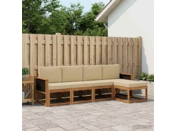 Vidaxl Conjunto De Sofás Para Exterior 5 Unid. Natural E Bege
