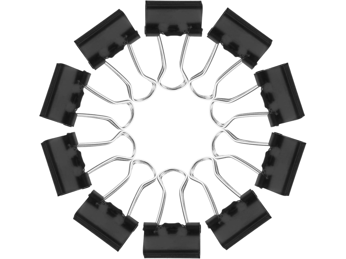 Mini Clips De Metal Para Documentos 15mm, 100-unidades, Preto E Prata, Para Arquivamento E Organização No Escritório