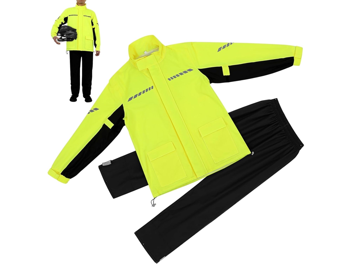 Conjunto de Ciclismo Impermeável Masculino Tamanho Xxl: Jaqueta de Nylon e Calça Para Chuva