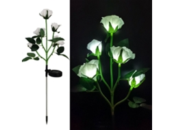Lâmpada Led Rose Solar Lights Flower Branca Aquaforge