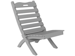 Cadeira De Jardim De Madeira Com Ripas, Encosto Reclinável E Proteção Multicamadas Para Uso Externo, 76x48x78 Cm, Cinza