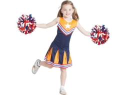 Fato de Menina DISFRAZZES Cheerleader Azul E Laranja (Tam: 3 a 4 anos)