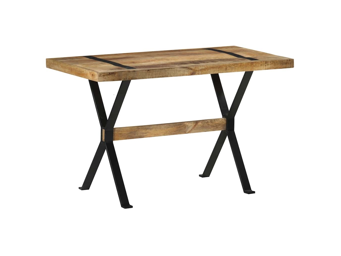 Vidaxl Mesa De Jantar 120x60x76 Cm Madeira De Mangueira Áspera