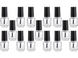 Pacote Com 25 Frascos Vazios De 5ml De Gel Para Unhas Em Plástico Com Tampas De Alumínio.