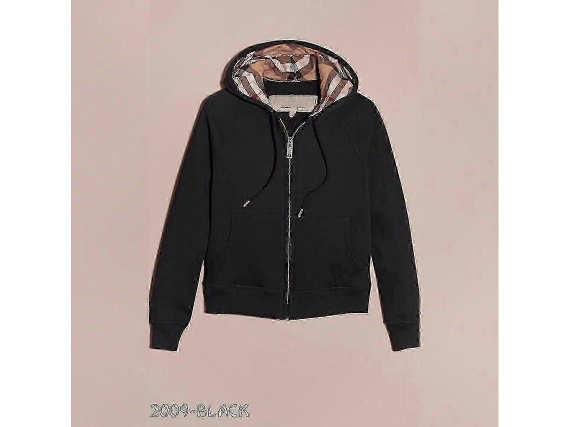 Suéter Com Capuz Feminino De Algodão Romano, Padrão 3d, Fecho Zipper, Tamanhos S-xxl Preto