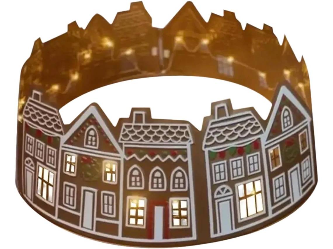 Colar De Natal Decorativo Reutilizável Com Led Em Formato De Árvore E Floco De Neve, Estilo Fazenda |