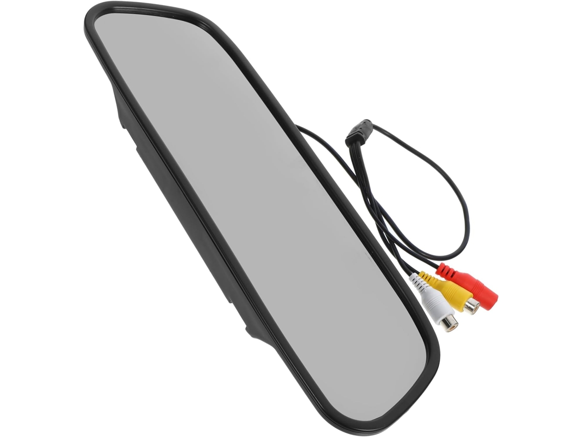 Monitor De Espelho Retrovisor De 5 Polegadas Em Abs Preto, Tela De Ré Para Carro