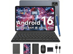 Tablet T20 10.1'' 24 GB + 256 GB SD 2TB, Android 16, AI Gemini 2.0, com Teclado, Capa, Stymet, Rato