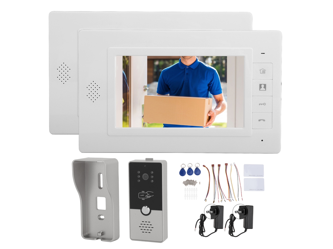 Sistema Interfone Porta Com Câmera 7 Polegadas Prata Us