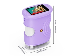 Microscópio Portátil 1000x para Crianças, Mini Microscópio Recarregável de 2, 0'' Roxo BRILVIBERA