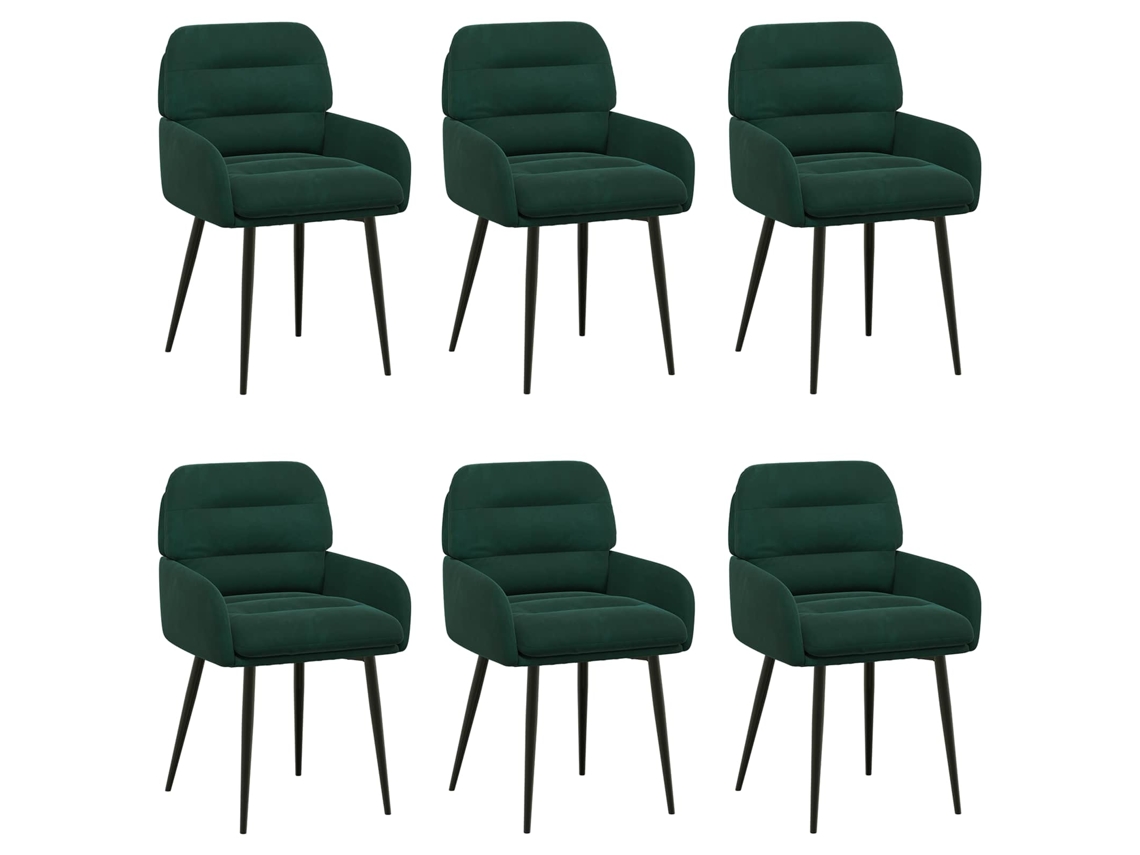 Maison Exclusive - Cadeiras De Jantar 6 Unid. Veludo Verde-escuro